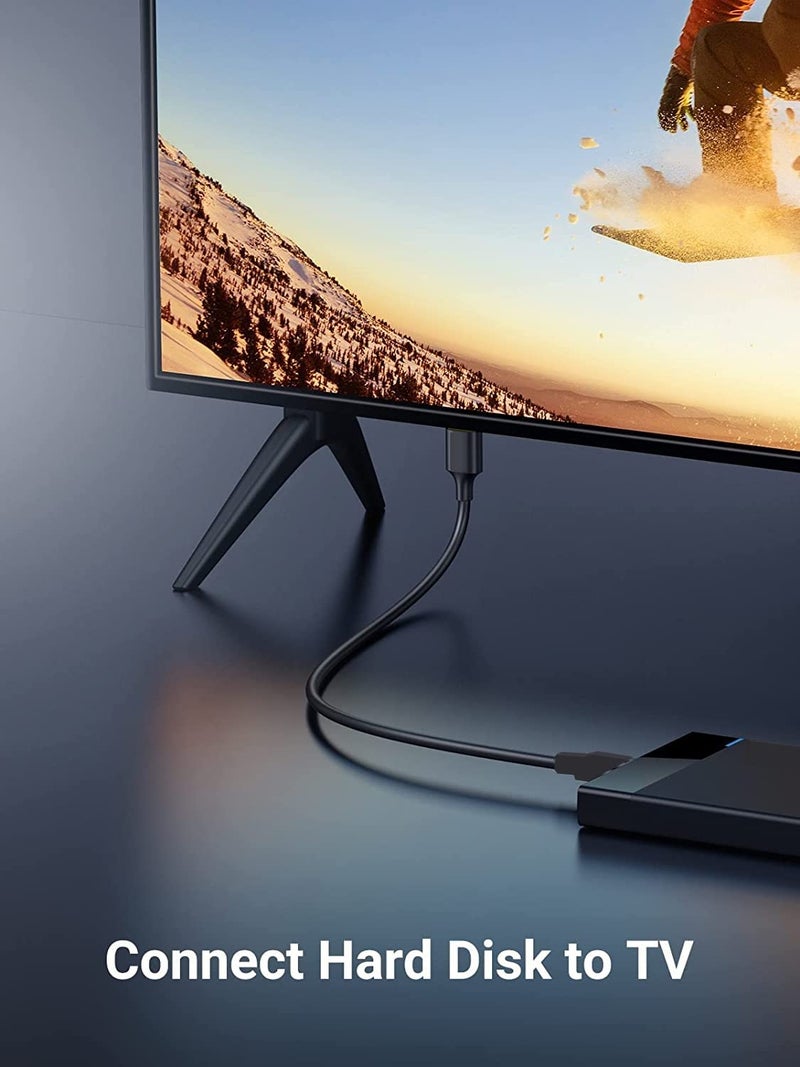 Nishtech كابل USB 3.0 A إلى Micro B عالي السرعة SuperSpeed لأقراص التخزين الخارجية WD/Seagate/Toshiba/Samsung/Hitachi، إلخ (أسود) - Image 5