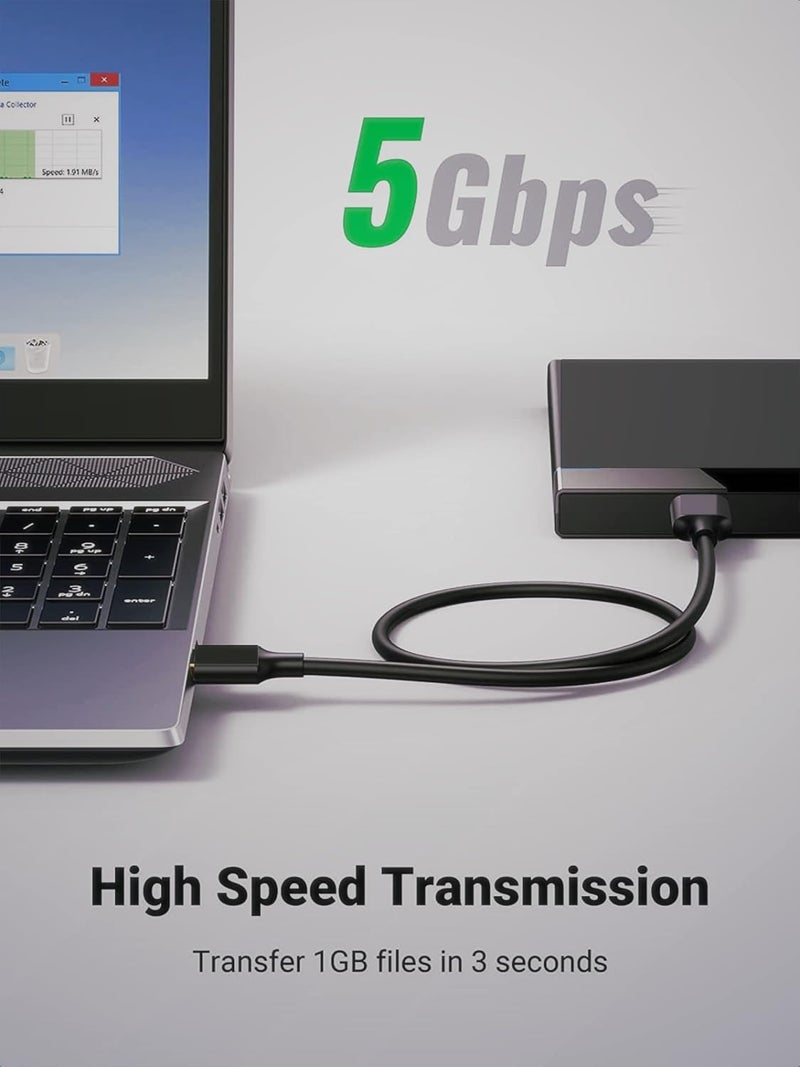 Nishtech كابل USB 3.0 A إلى Micro B عالي السرعة SuperSpeed لأقراص التخزين الخارجية WD/Seagate/Toshiba/Samsung/Hitachi، إلخ (أسود) - Image 4