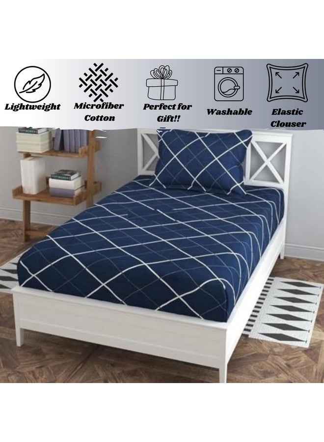 RRC Polycotton Elastic Fitted Bedsheet for Single Bed 36x78 Inches with 1 Pillow Cover Soft and Durable Fabric - Image 3