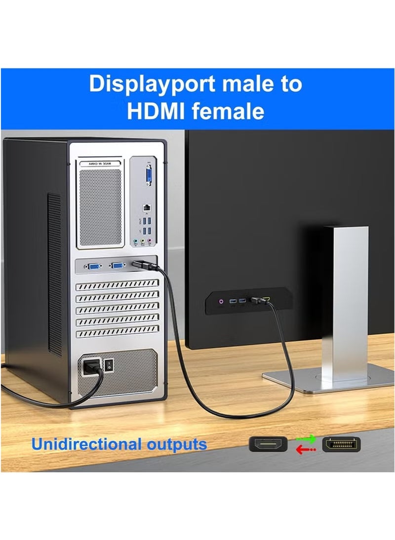 4K DisplayPort to HDMI Adapter, 2 Pack Uni-Directional DP PC to HDMI Monitor Converter, 4K Ultra HD DP Display Port to HDMI Adapter(Male to Female), Compatible for Lenovo Dell HP and Other Brand  - Image 5