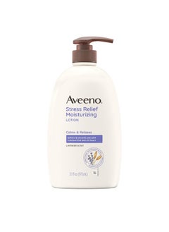 Aveeno Stress Relief Moisturizing Body Lotion with Lavender Scent, to help you feel Calm and Relaxed, Hydrating Body Lotion for Dry Skin, 33 FL OZ  - Image 1