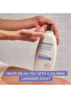 Aveeno Stress Relief Moisturizing Body Lotion with Lavender Scent, to help you feel Calm and Relaxed, Hydrating Body Lotion for Dry Skin, 33 FL OZ  - Image 2