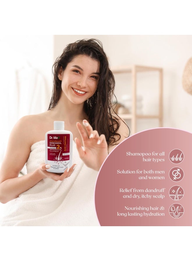 Dr. Max Minoxidil Plus 2% Shampoo With Provitamin B5 Anti Hair Loss, Hair Regrowth With Protein & Caffeine - Image 5