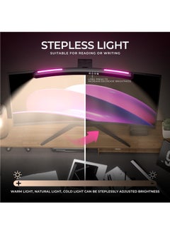 fonken Monitor Light Bar Curved with RGB Backlight,Computer Screen Lamp for Eye Caring,Dual Light Source with Touch Control Timed Computer Light Bar,Gaming Accessories for Home Office Game  - Image 4
