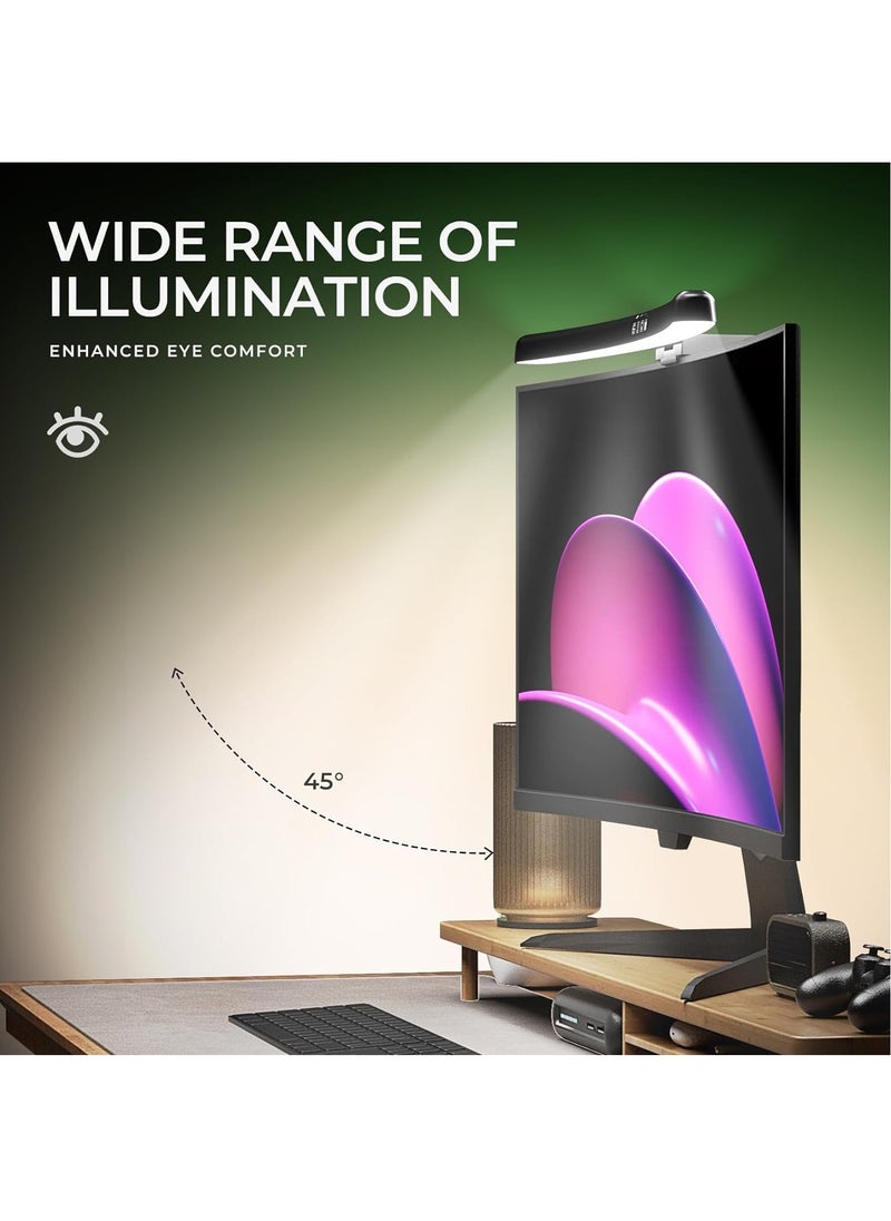 fonken - Monitor Light Bar Curved with RGB Backlight,Computer Screen Lamp for Eye Caring,Dual Light Source with Touch Control Timed Computer Light Bar,Gaming Accessories for Home Office Game - Image 1