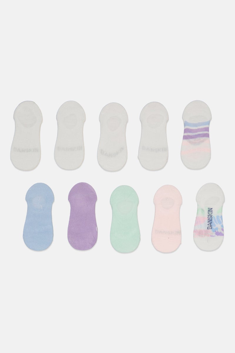 Danskin Kid Girls 10 Pairs Printed Socks, Multicolor - Image 2
