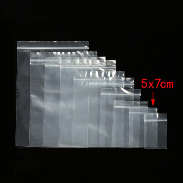Generic 100pcs Thick PE Jewelry Seal Bags 5x 7cm