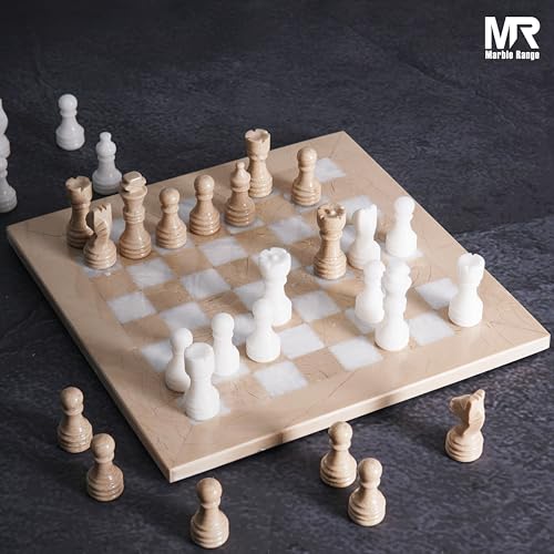 MARBLE RANGE Marble Chess Set for Adults 10 Handmade Verona  White Board Game with 32 Chess Pieces 2 Extra Queens  Storage Box Luxury Travel Game Elegant for Home Decor - Image 5