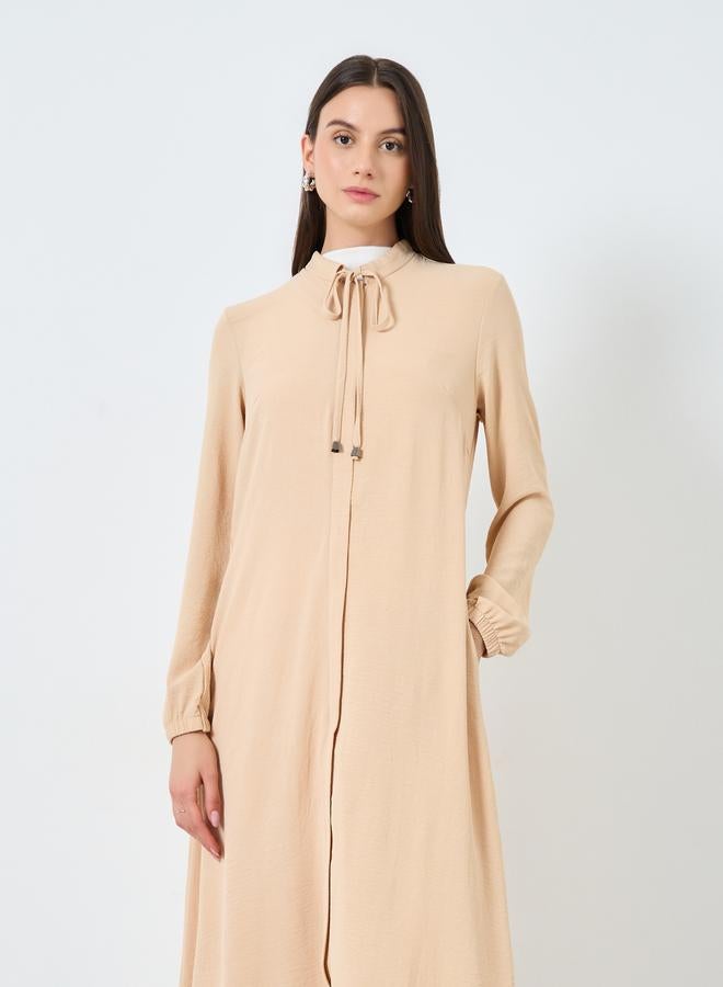 Take Two Women Beige Zip-Up Maxi Kimono - Image 3