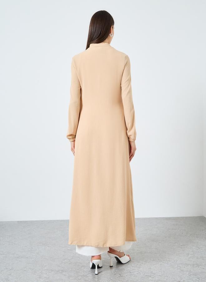 Take Two Women Beige Zip-Up Maxi Kimono - Image 5