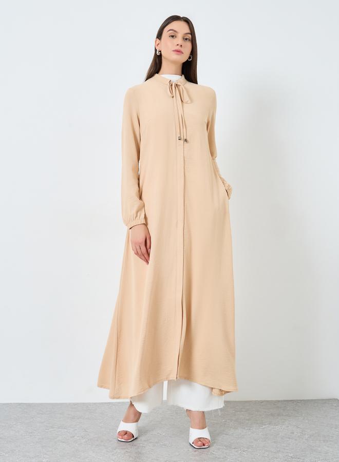 Take Two Women Beige Zip-Up Maxi Kimono - Image 2