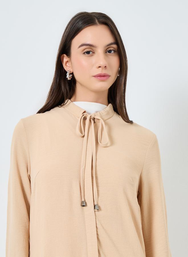 Take Two Women Beige Zip-Up Maxi Kimono - Image 4