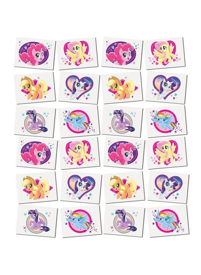 Unique Industries My Little Pony Party Temporary Tattoos - Assorted Designs, 24 Pcs - Image 1