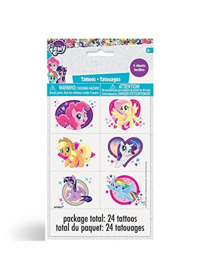 Unique Industries My Little Pony Party Temporary Tattoos - Assorted Designs, 24 Pcs - Image 2
