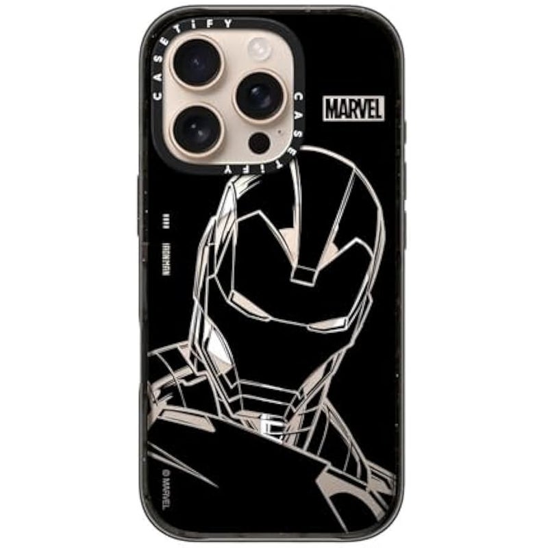 Casetify Impact iPhone 16 Pro Case 【Iron Man Co-Lab / 4X Military Grade Drop Tested / 8.2ft Drop Protection/Compatible with Magsafe】 - Iron Man - Black - Clear Black - Image 4