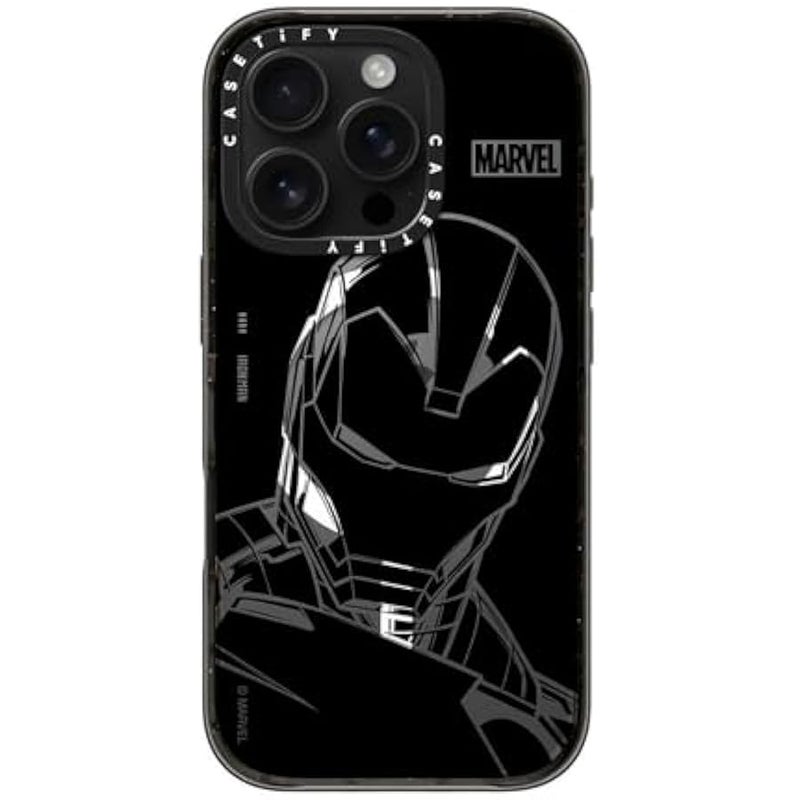 Casetify Impact iPhone 16 Pro Case 【Iron Man Co-Lab / 4X Military Grade Drop Tested / 8.2ft Drop Protection/Compatible with Magsafe】 - Iron Man - Black - Clear Black - Image 2