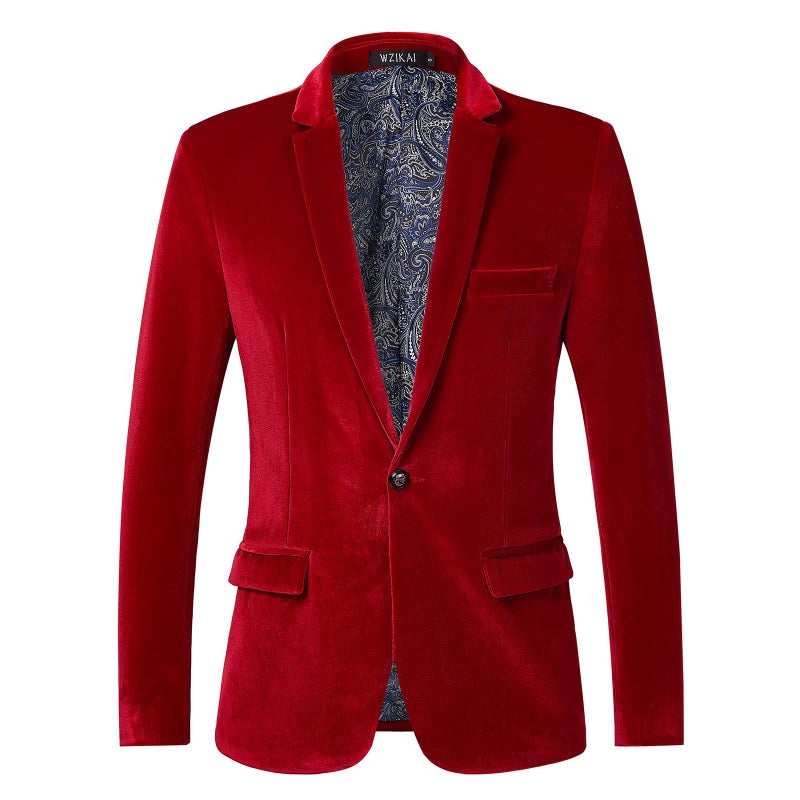 Men'S Casual Slim Velvet Blazer Jacket Trendy Youth Colorful Suit Men'S Clothing - Image 5