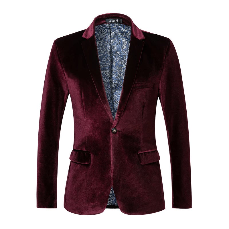 Men'S Casual Slim Velvet Blazer Jacket Trendy Youth Colorful Suit Men'S Clothing - Image 3