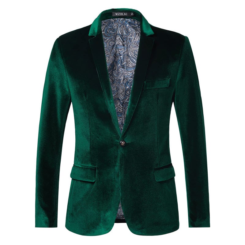 Men'S Casual Slim Velvet Blazer Jacket Trendy Youth Colorful Suit Men'S Clothing - Image 1