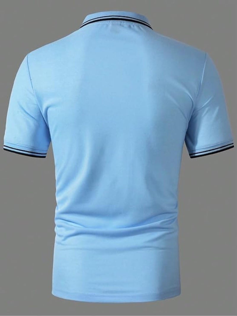 Lymio Polo T Shirt for Men || Men Casual T-Shirt || Polo Available in Combo Pack of 2 (Polo-20-21-Grey-SkyBlue-2XL) - Image 4
