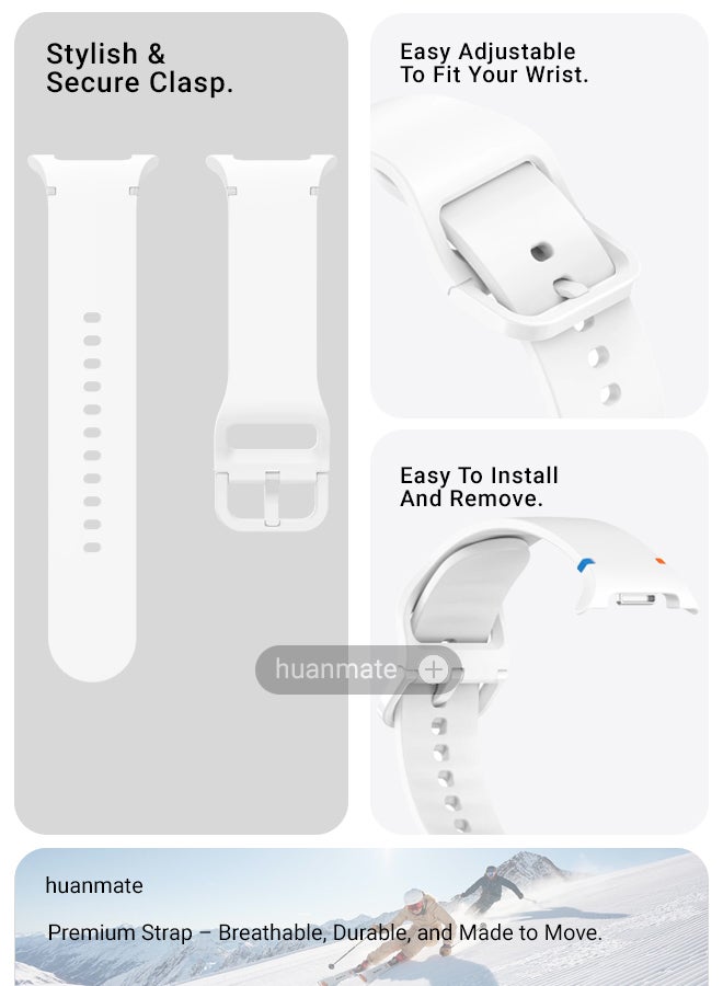 huanmate Samsung Galaxy Watch 8 Classic 46mm Soft Silicone Replacement Strap - High Quality, Lightweight, Stylish & Durable - Easy Installation - Replacement Strap for Samsung Galaxy Watch 8 Classic 46mm - Image 5