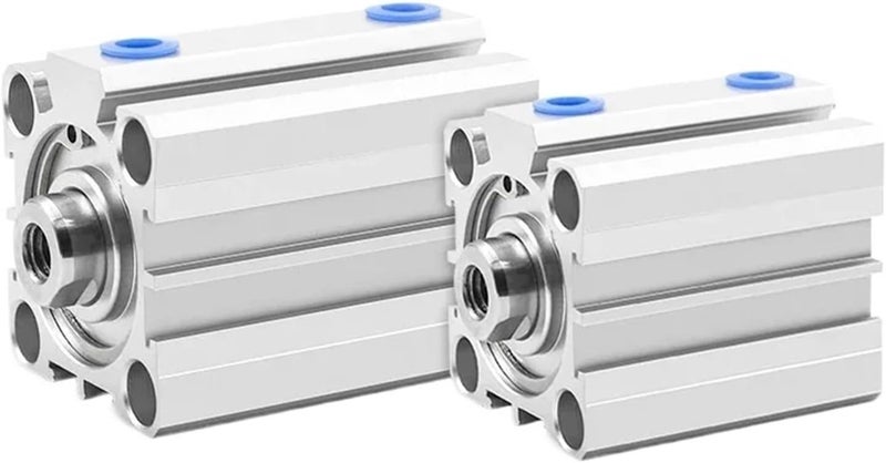 Compact Air Double Acting Cylinder ACQ63 Stroke 10mm No Magnet External Thread Pneumatic - Image 1