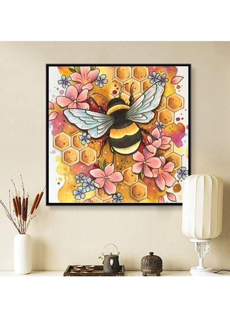 SYOSI DIY 5D Diamond Art Kits Adults Kids Bee Room Decoration Home Office Gift for Her Him Bee Licking On Honey Full Drill Diamond Art Kits Cartoon Bee 118x118inch - Image 3