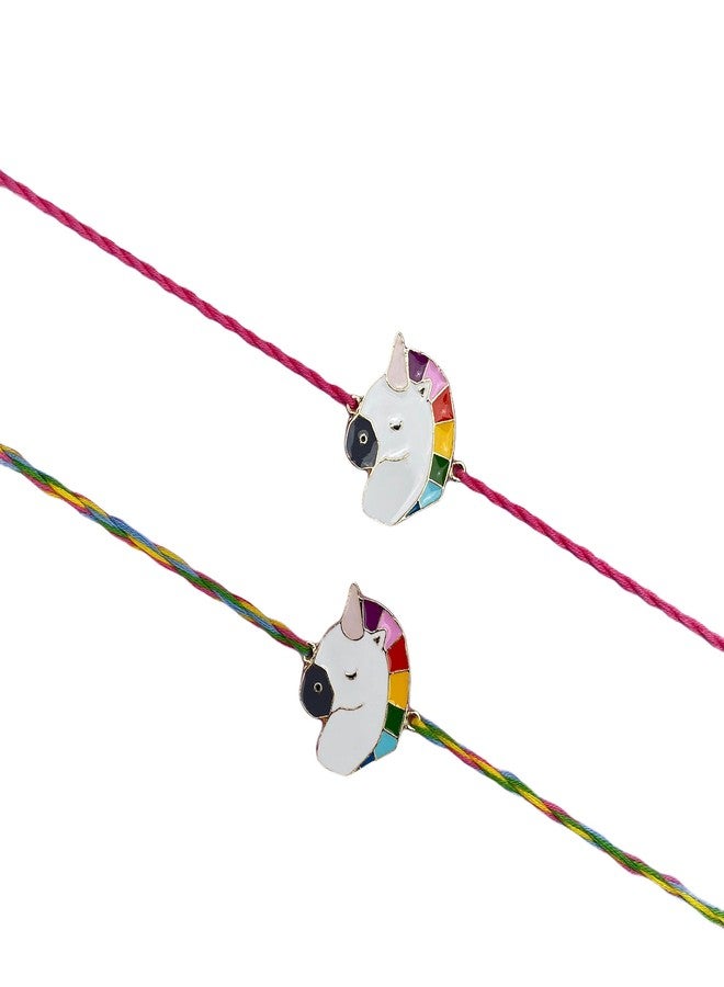FURE Combo of 2 Multi-colour Unicorn Rakhis (Roli-Chawal included) - Image 1