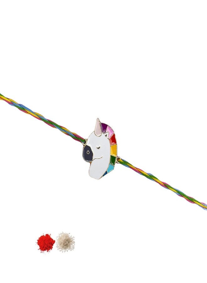 FURE Combo of 2 Multi-colour Unicorn Rakhis (Roli-Chawal included) - Image 4
