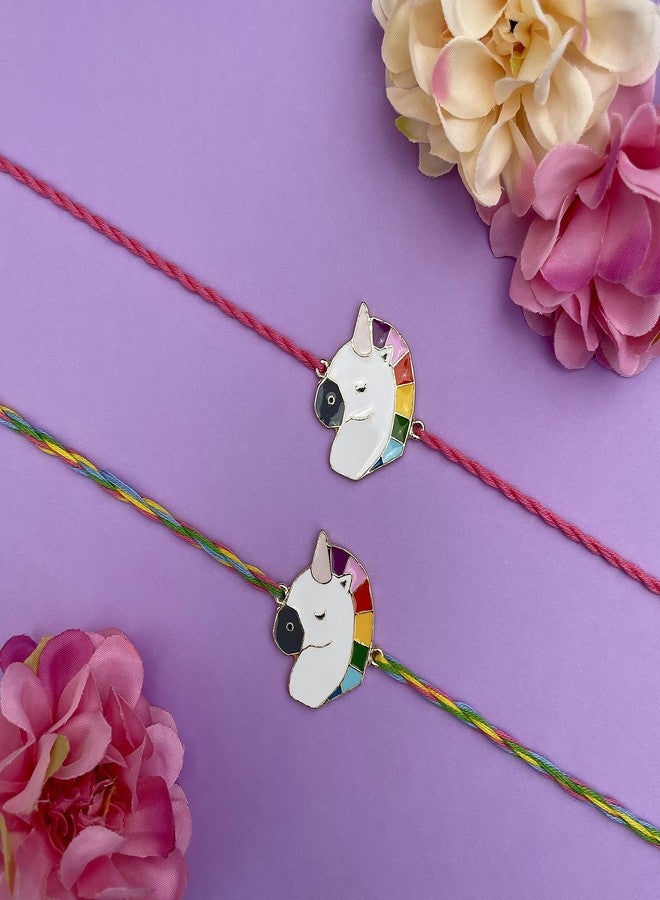 FURE Combo of 2 Multi-colour Unicorn Rakhis (Roli-Chawal included) - Image 2
