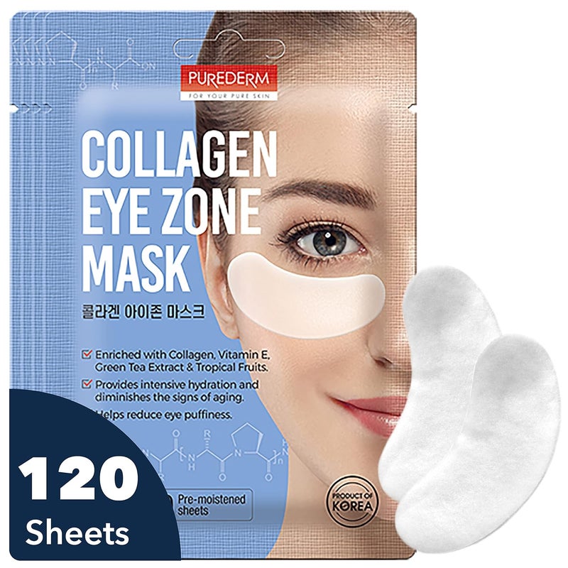 Purederm Deluxe Collagen Eye Mask Collagen Pads For Women 4 Pack Of 30 SheetsNatural Eye Patches With Antiaging and Wrinkle Care PropertiesHelp Reduce Dark Circles and Puffiness