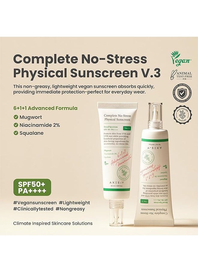 AXIS-Y - Complete No Stress Physical Sunscreen 50ml, Broad Spectrum SPF 50+ PA++++ - Image 1