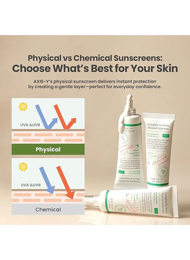 AXIS-Y - Complete No Stress Physical Sunscreen 50ml, Broad Spectrum SPF 50+ PA++++ - Image 1