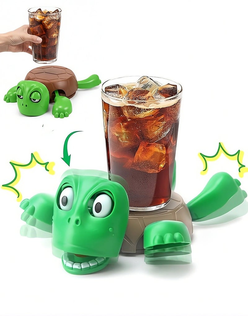 Interactive and Fun Turtle Coaster - Office & Home Cup Holder with Changing Facial Expressions, Heat Resistant Tabletop Protection, Creative Desk Decor & Novelty Gift - 1pcs - Image 1