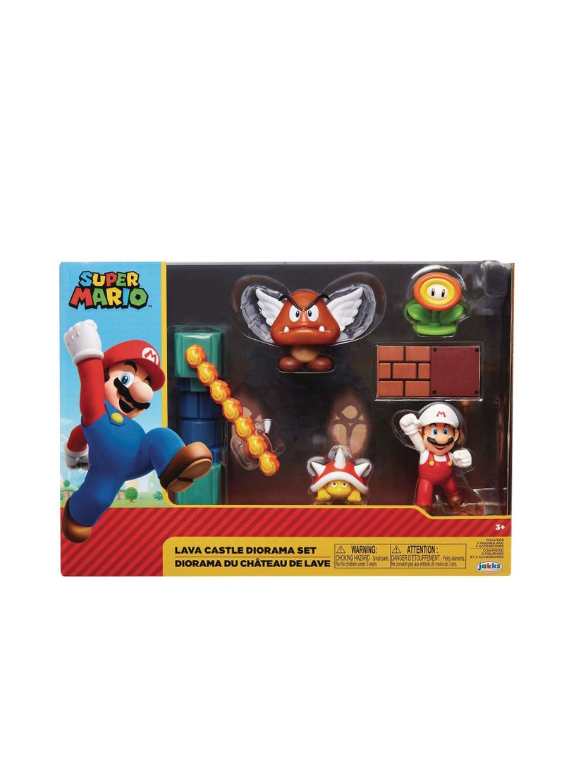 Jakks Pacific Super Mario Lava Castle Diorama Set 2.5inch 40015  - Image 2