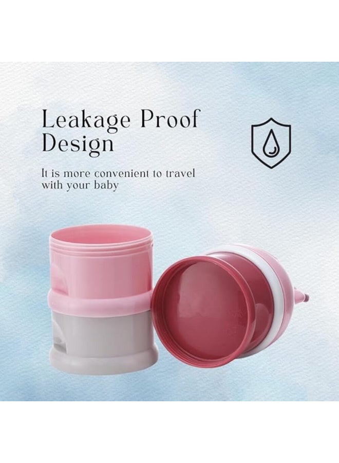 MiniMe Stackable Baby Formula & Snack Dispenser with Giraffe Cap | BPA‑Free PP & Silicone | Pink | 3‑Layer, 100 ml Each | Compact Leak‑Proof Travel Container - Image 5