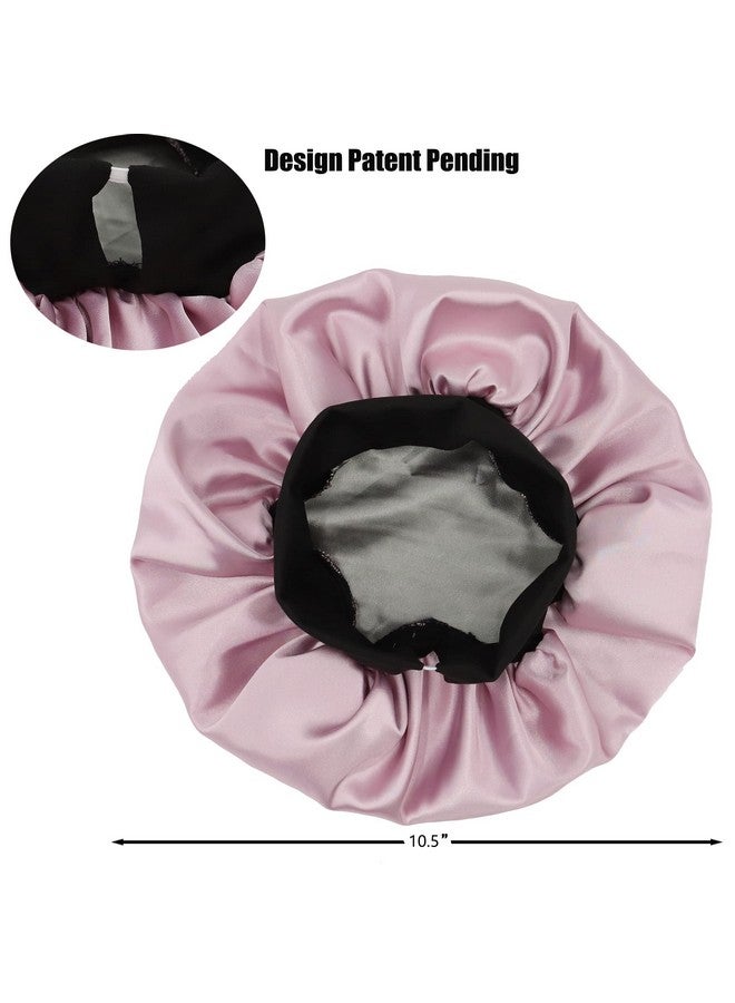 SENGTERM Engterm Kids Satin Bonnet Double Layer Wide Elastic Band Sleep Cap Hair Bonnet Silky Night Cap For Girls Toddler Child - Image 3