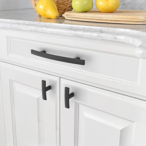Amerdeco 25 Pack Matte Black Cabinet Knobs - Single Hole 2 Inch Solid Zinc Alloy Cupboard Drawer Handles - Kitchen Cabinet Hardware ZH0003MBK - Image 3