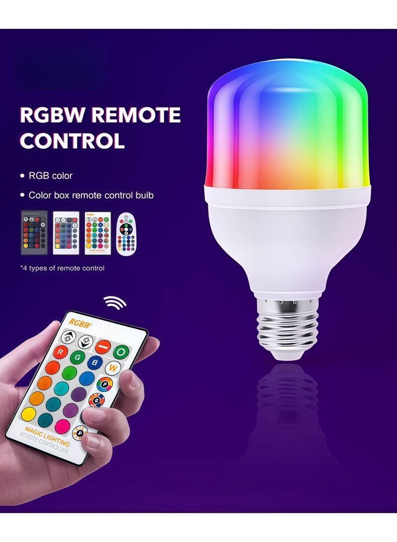 Lurette 12W E27 Base RGBCW Light Bulbs, Remote Control,with Memory Function，Dimmable Smart Bulbs (1 Pack) - Image 3