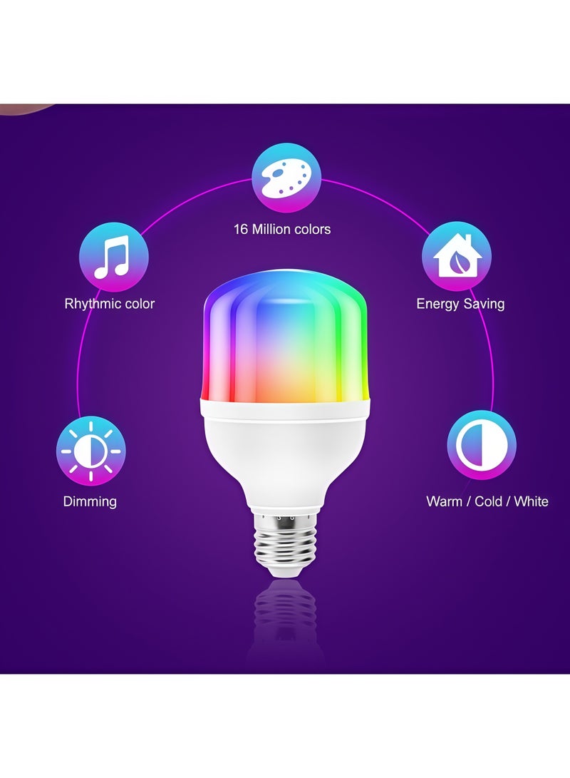 Lurette 12W E27 Base RGBCW Light Bulbs, Remote Control,with Memory Function，Dimmable Smart Bulbs (1 Pack) - Image 5