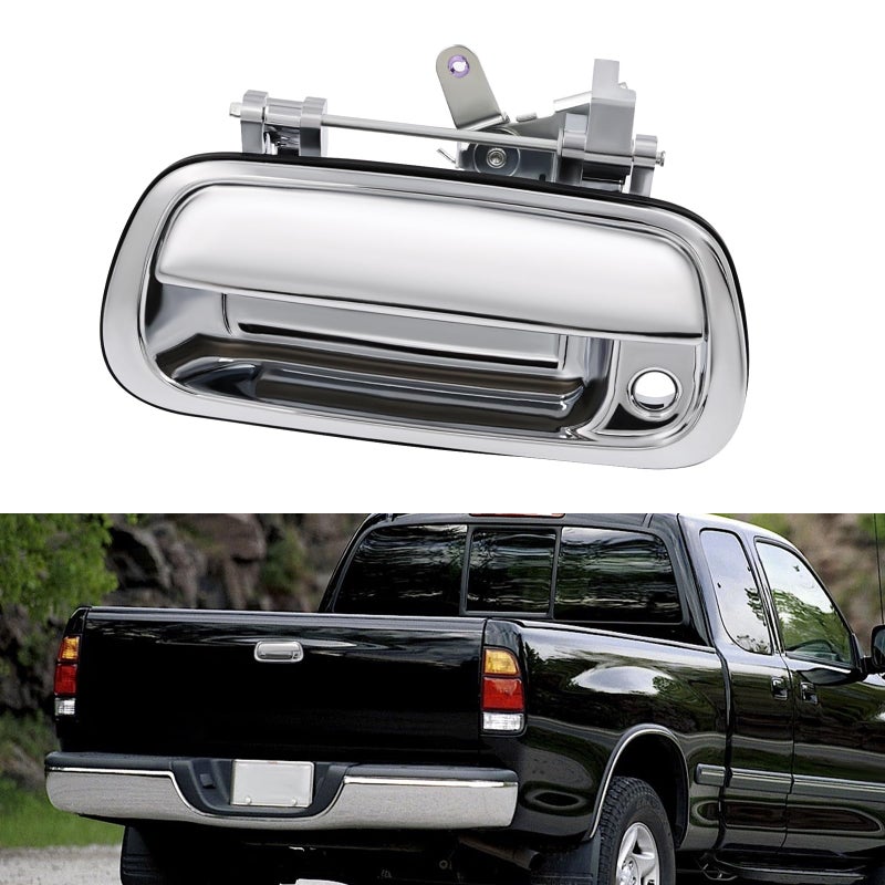 JDMON Chrome Tailgate Door Handle Replacement for Toyota Tundra 20002006 Exterior Liftgate Handle Rear Lift Gate Latch Handle Replacement for 80866 TO1915110 690900C010 690900C030C0 - Image 2