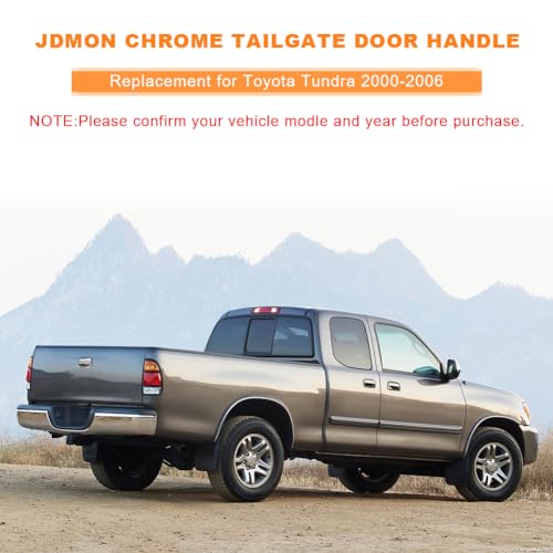JDMON Chrome Tailgate Door Handle Replacement for Toyota Tundra 20002006 Exterior Liftgate Handle Rear Lift Gate Latch Handle Replacement for 80866 TO1915110 690900C010 690900C030C0 - Image 3