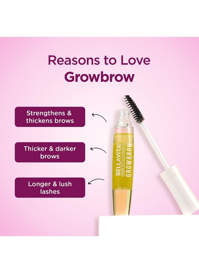 Bella Vita Organic - Growbrow - Eyelash, Lashes & Eyebrows Hair Growth & Volume Serum With Castor, Onion Oil & Vitamin E, 12 Ml - Image 1