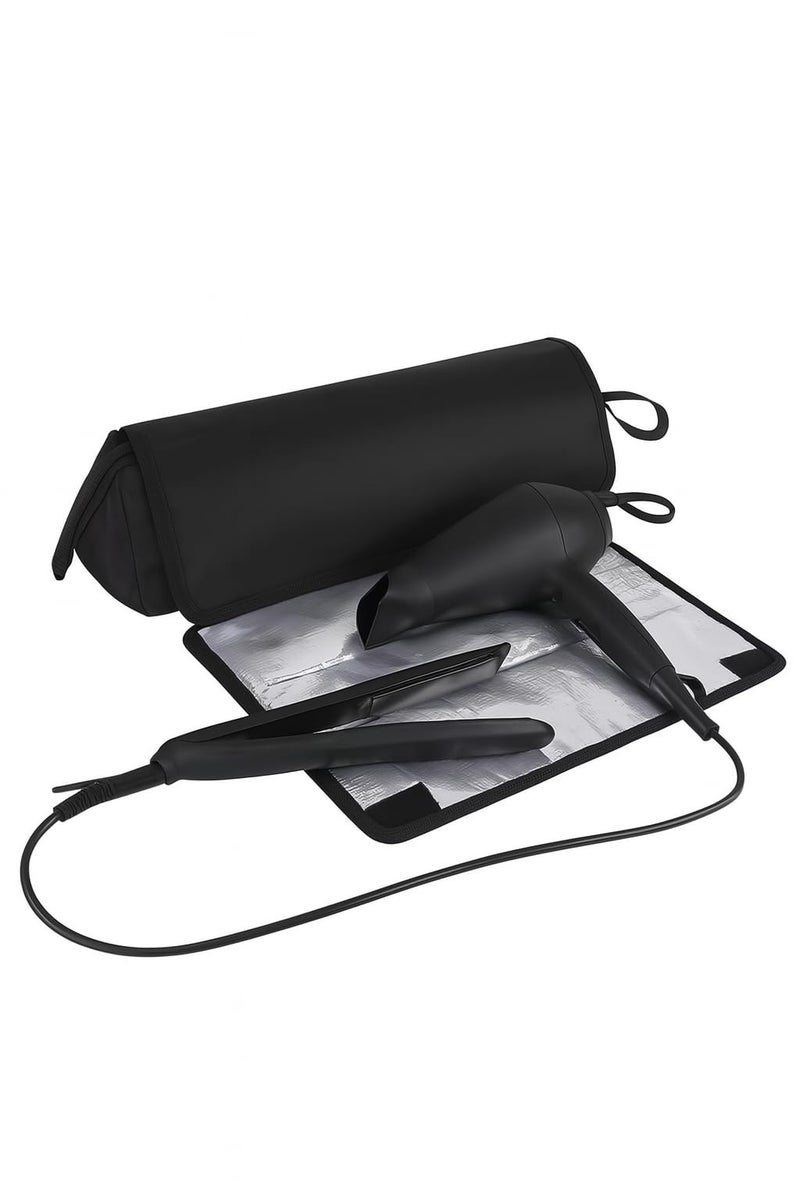 Coslifestore- Hot Hair Tools Travel Bag with Heat Resistant Removable Mat, Hair Accessories Organizer Case, Women Travel Essentials, Storage Pouch for Curling Iron, Straightener, Flat Iron, hair dryer - Image 2