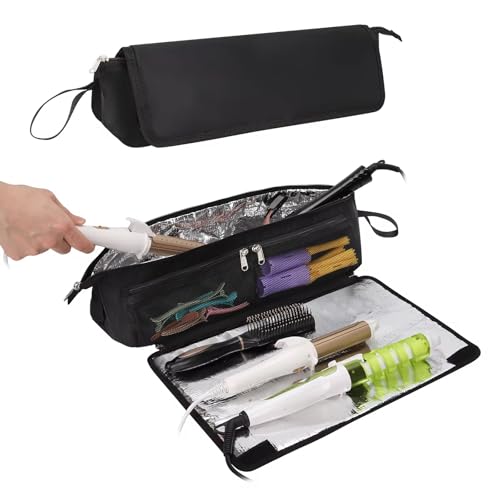 Coslifestore- Hot Hair Tools Travel Bag with Heat Resistant Removable Mat, Hair Accessories Organizer Case, Women Travel Essentials, Storage Pouch for Curling Iron, Straightener, Flat Iron, hair dryer - Image 3