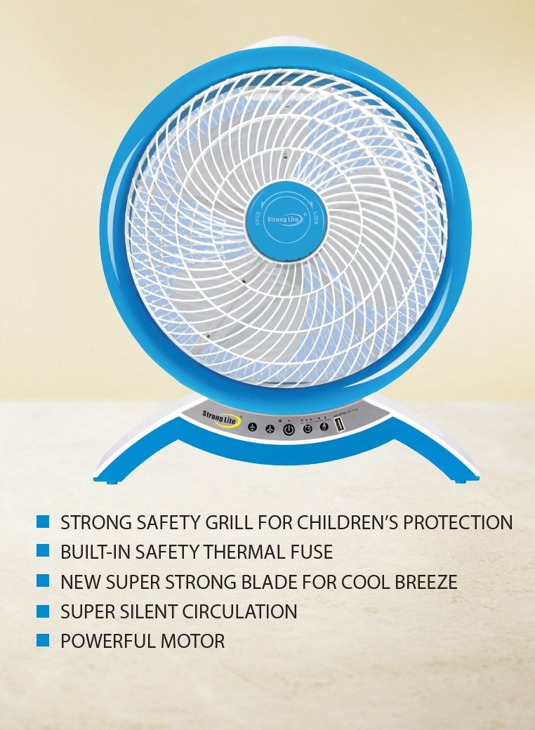 rechargeable electric fan with emergency light