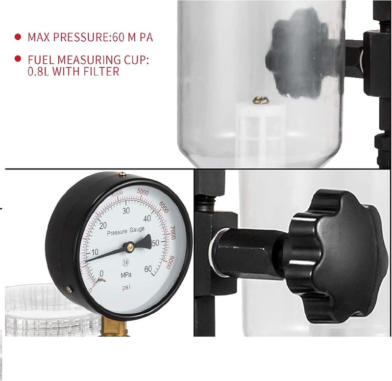 WINMAX TOOLS AUTOMOTIVE 400Bar 6000PSI Diesel Fuel Injector Tester with Dual Scale Gauge - Image 5