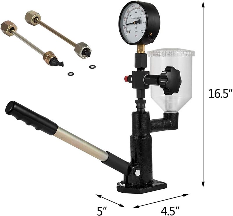 WINMAX TOOLS AUTOMOTIVE 400Bar 6000PSI Diesel Fuel Injector Tester with Dual Scale Gauge - Image 2