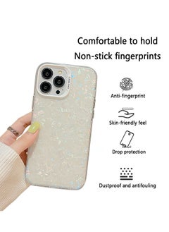 Winla iPhone 15 Pro Max Case for Women Girls, Glitter Pearly-Lustre Shell Pattern Phone Case, Anti-Yellowing Anti-Drop Slim Soft Frame Hard Panel Protective Cover for iPhone 15 Pro Max 6.7 inch  - Image 2