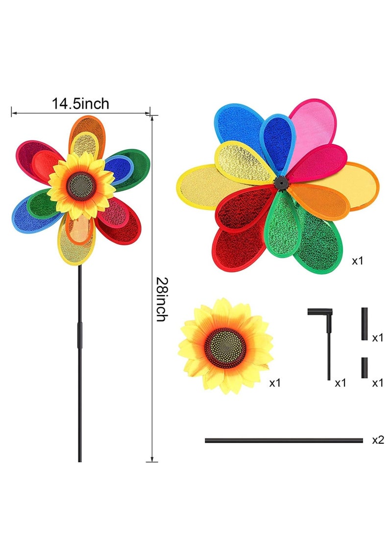 Garden Wind Spinners, Sunflower Windmills Lawn Decor, Rainbow Pinwheels for Yard and Garden, Outdoor Ornaments Spinner Art Pathway Patio Ornaments, 2PCS - pzsku/Z432C45BB901743E145EFZ/45/_/1723019454/fea4d33f-7cf4-4bc7-8302-23308289fc3b